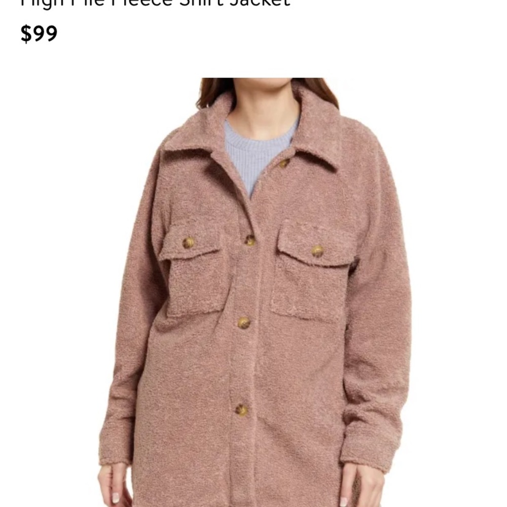 High Pile Fleece Shirt Jacket NWOT